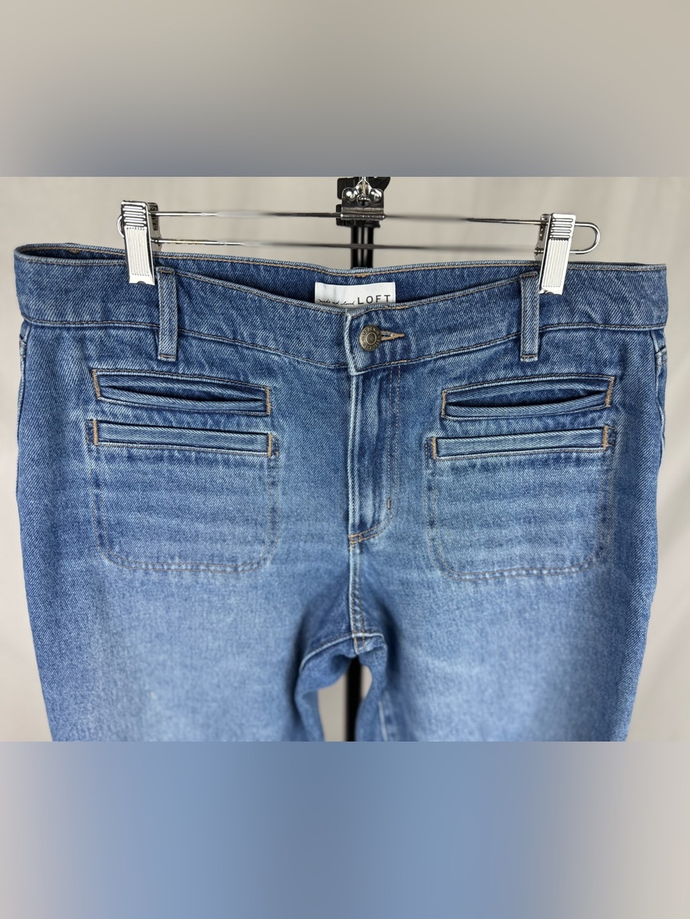LOFT  Relaxed Straight Jeans Mid Vintage Wash Size 29/8 High Rise - Picture 7 of 11